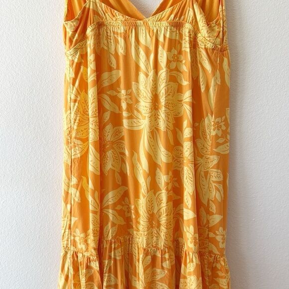 L Space Jenevieve Yellow Floral Maxi Dress Boho Tropical Hawaiian Beach Dress - Picture 11 of 15